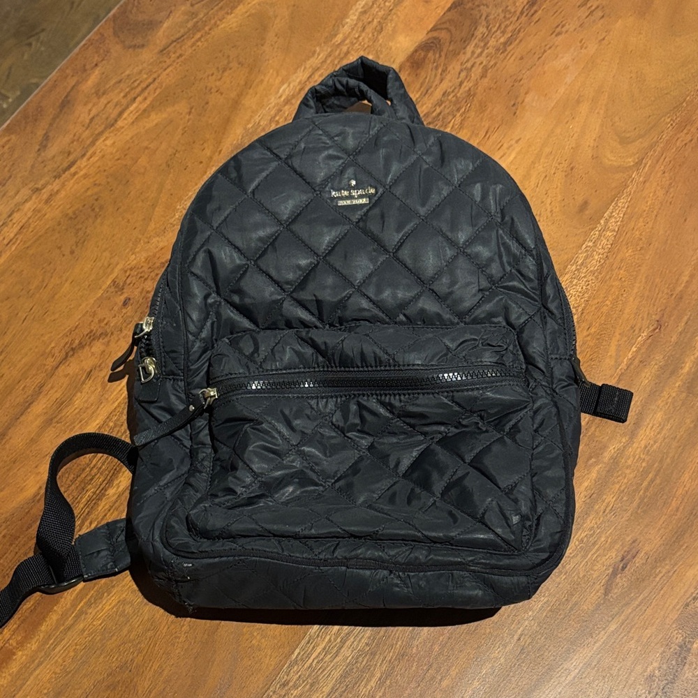 Kate Spade Black Quilted Backpack